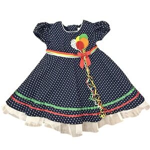 Rare Editions BIRTHDAY Dress Size‎ 24 Months Balloons Ribbon EUC